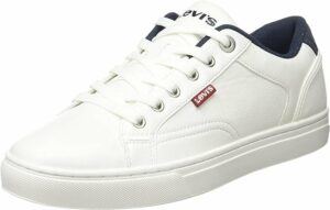 Sneakers bianche uomo, scarpe bianche uomo, sneakers levi's bianche, sneakers bianche alla moda, tendenze sneakers uomo, sneakers uomo bianche pelle